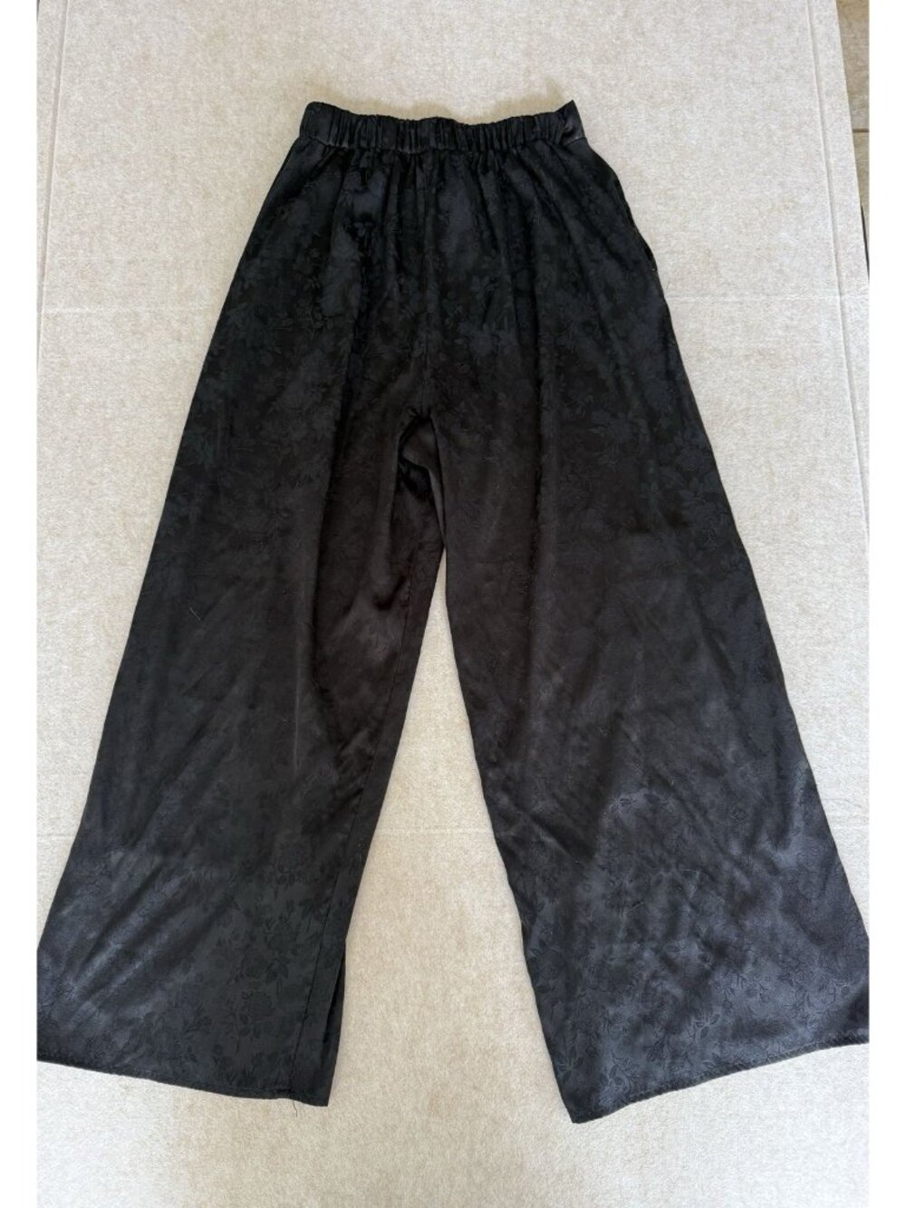 June & Ivy Black Floral Women’s Dress Pants Wide Leg Large